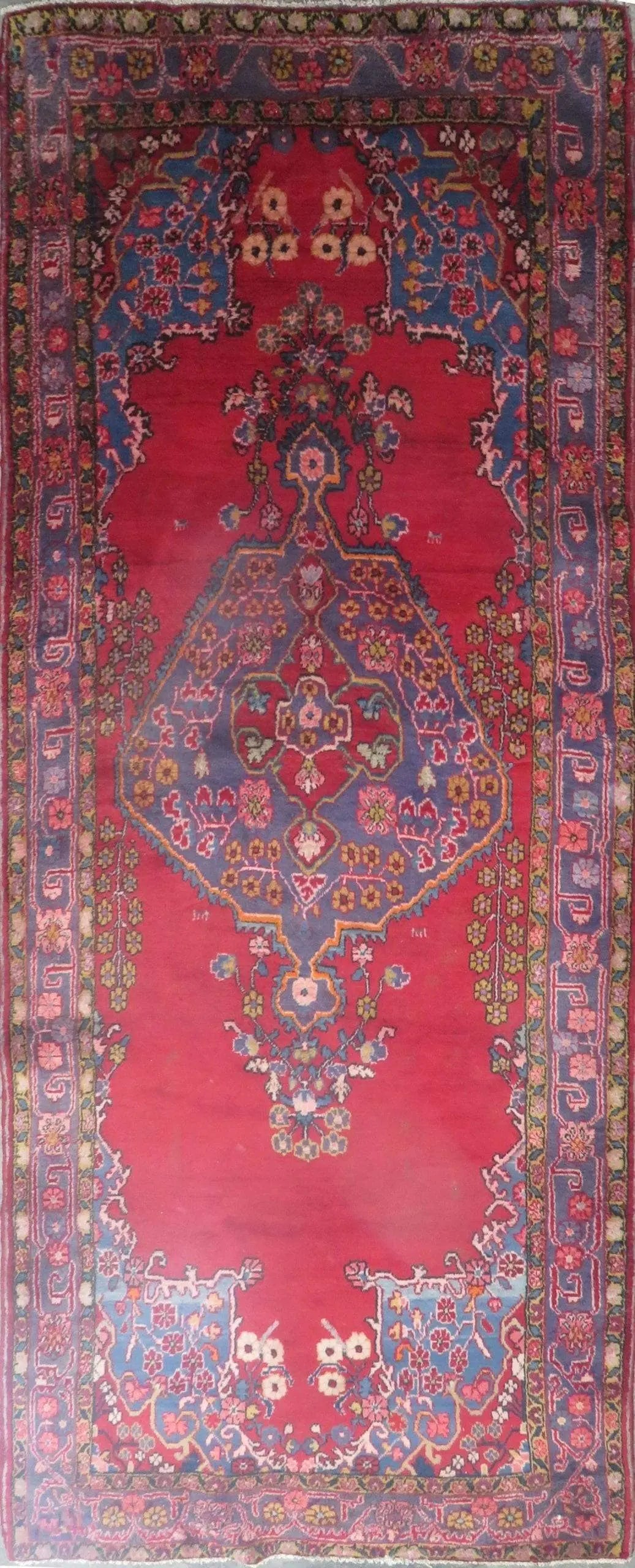 One Of The Kind Hand-Knotted Persian Wool Rug _ Luxurious Vintage Design, 8'1" x 4'6", Artisan Crafted